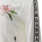 Elegant White Embroidered Zip Sweatshirt