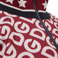 Elegant Red Logo Zip Sweatshirt