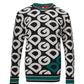 Elegant Black Wool Sweater with White Logo Detail