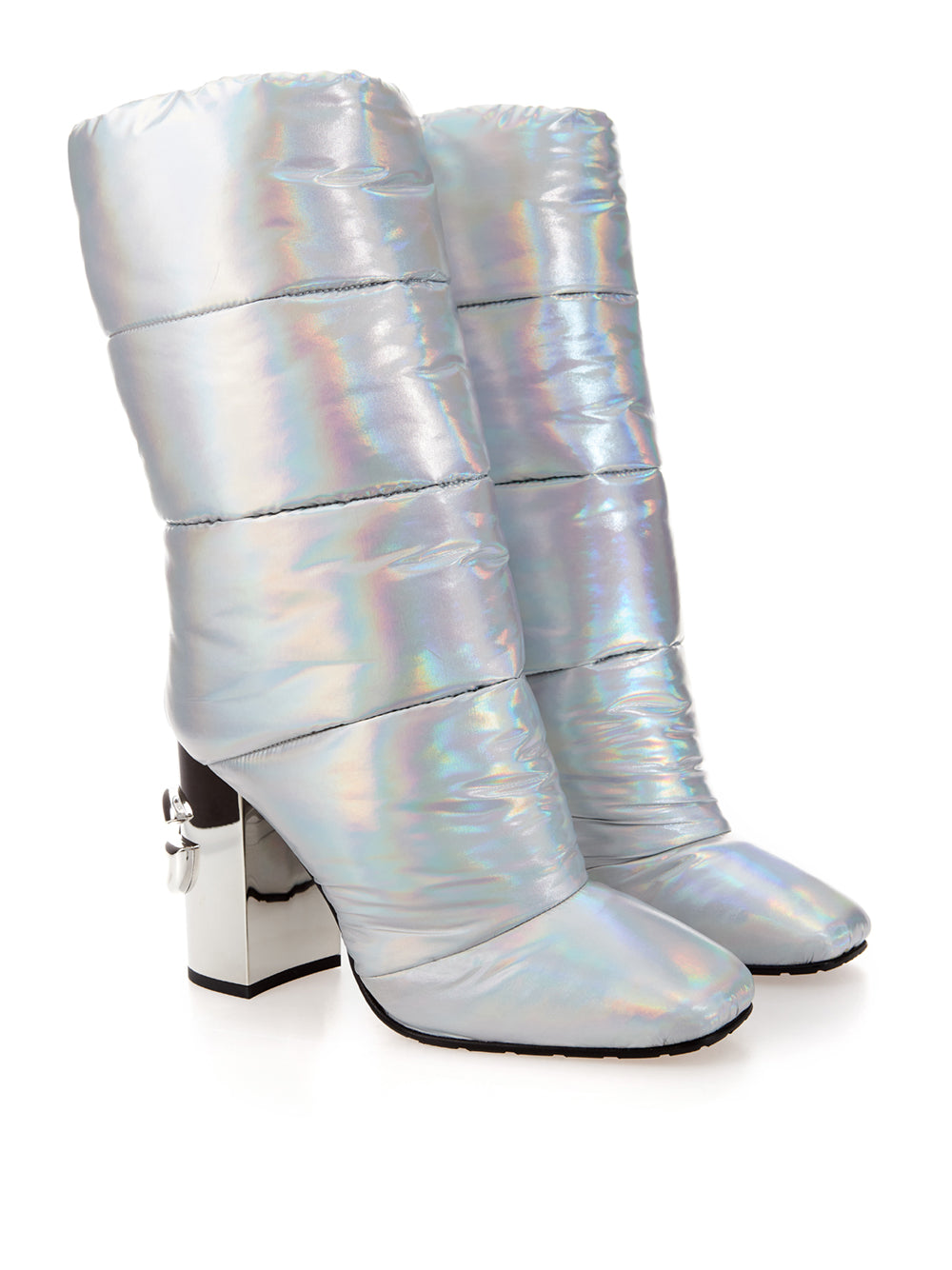 Silver Quilted Glamour Ankle Boots