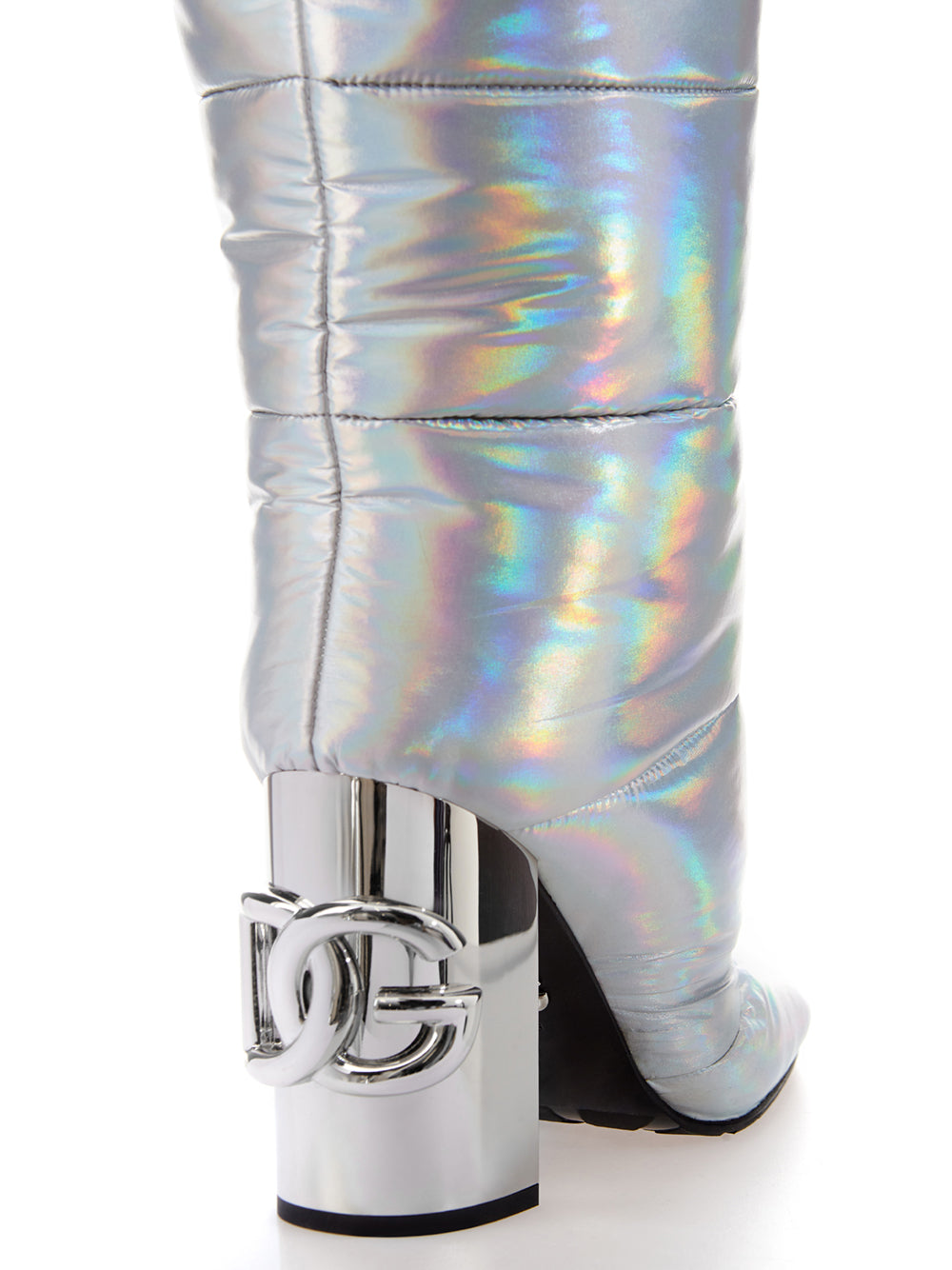 Silver Quilted Glamour Ankle Boots