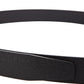 Elegant Black Leather Belt with Gold Buckle