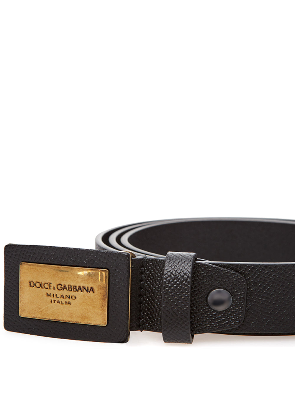 Elegant Black Leather Belt with Gold Buckle