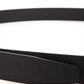 Elegant Black Leather Logo Belt