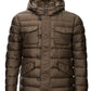 Elegant Quilted Bronze Hooded Jacket