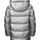 Chic Chrome Silver Quilted Puffy Jacket