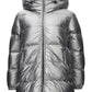 Chic Chrome Silver Quilted Puffy Jacket