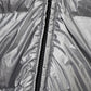 Chic Chrome Silver Quilted Puffy Jacket