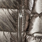 Elegant Silver Quilted Jacket with Detachable Hood