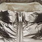 Elegant Silver Quilted Jacket with Detachable Hood