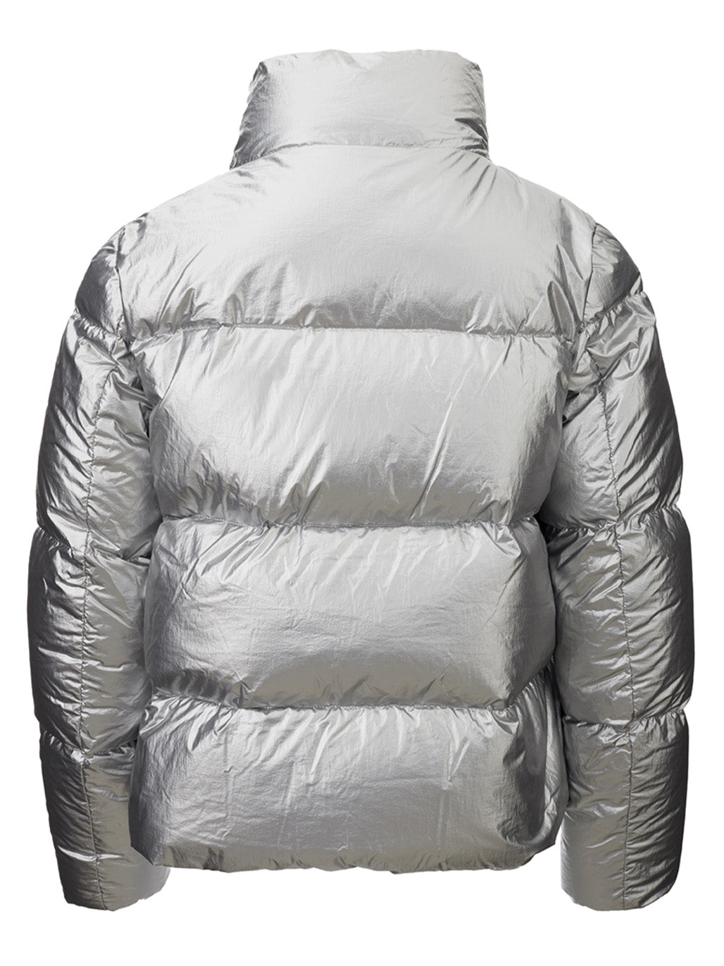 Shimmering Silver Quilted Short Jacket