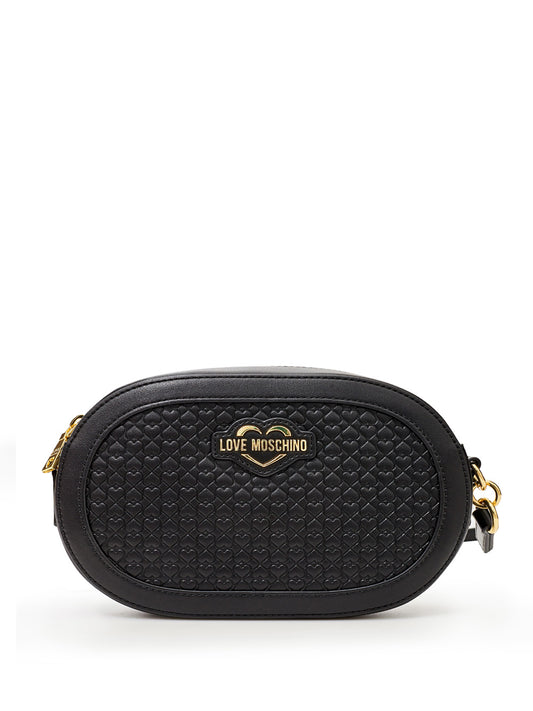 Elegant Oval Shoulder Bag in Classic Black