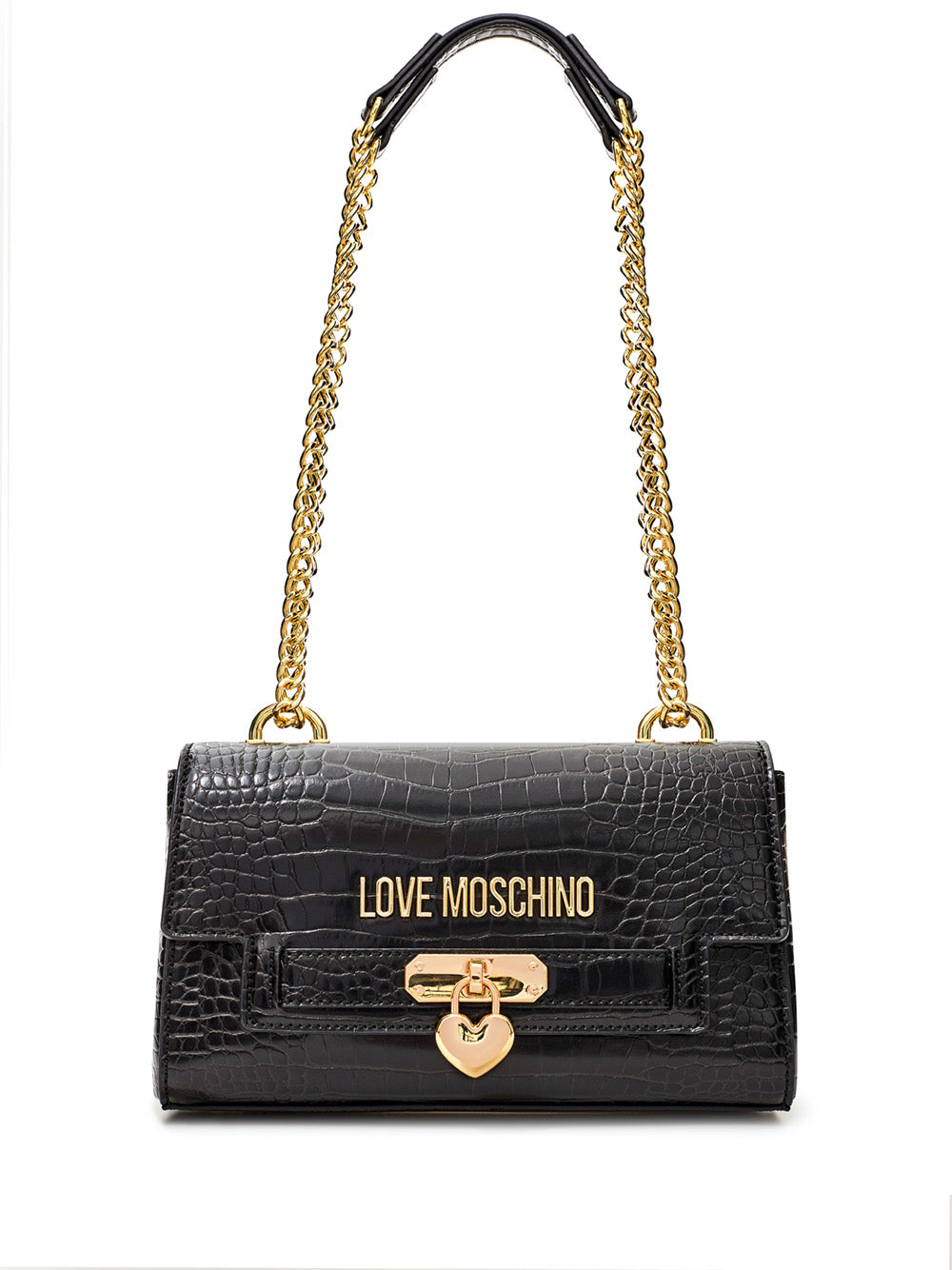 Elegant Croco Print Chain Shoulder Bag