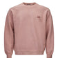 Powder Pink Embroidered Logo Cotton Sweatshirt