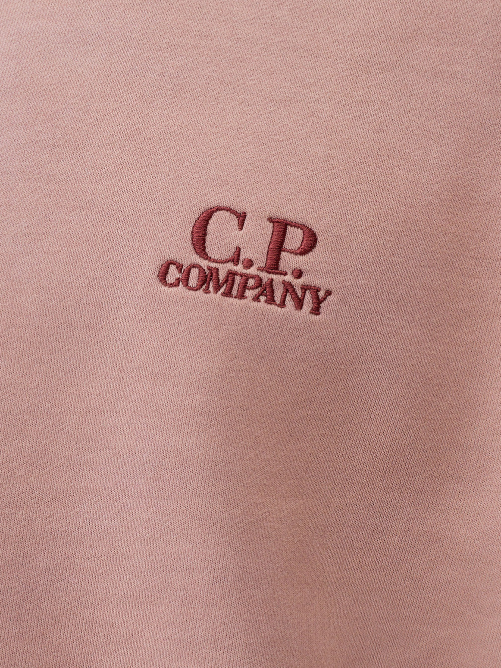 Powder Pink Embroidered Logo Cotton Sweatshirt