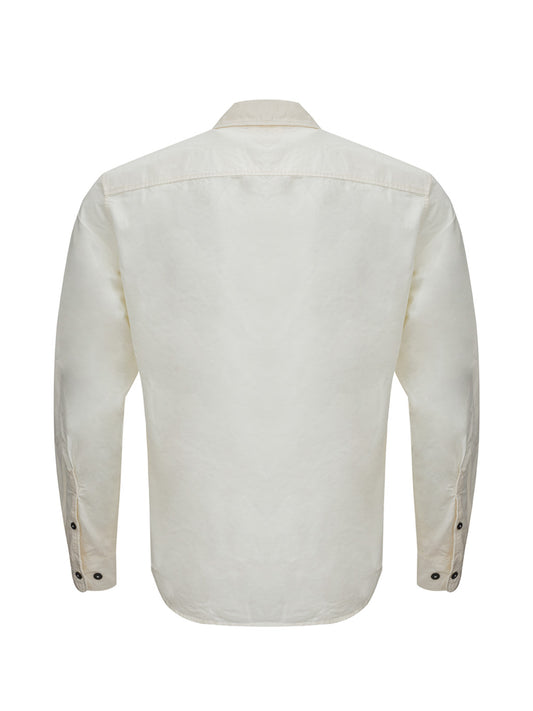 Chic White Cotton Overshirt for Men