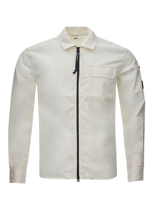 Chic White Cotton Overshirt for Men