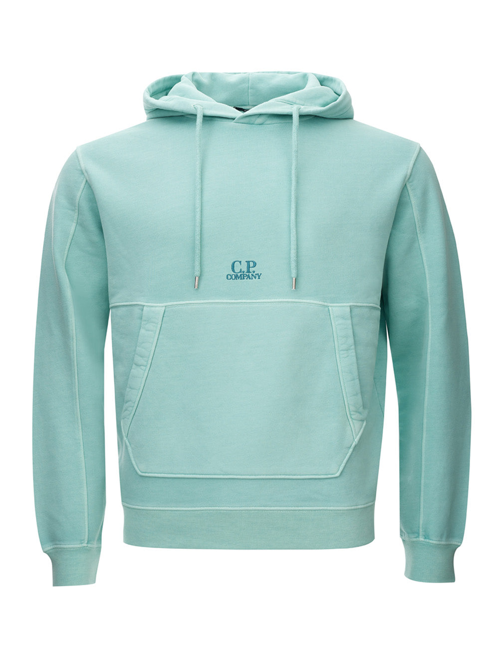 Turquoise Cotton Hooded Logo Sweatshirt