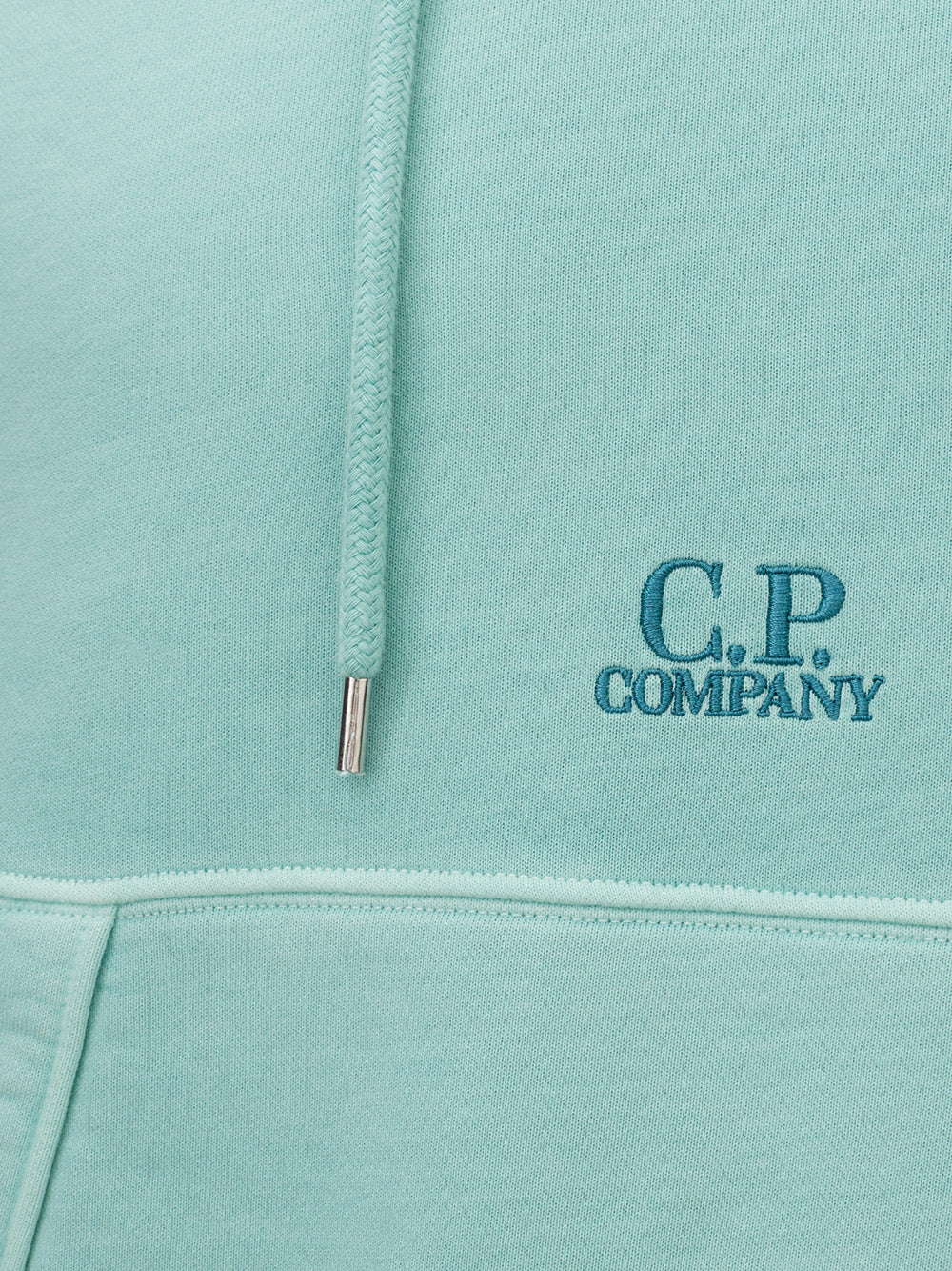 Turquoise Cotton Hooded Logo Sweatshirt