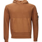 Cotton Hooded Logo Sweatshirt in Brown