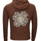 Chic Brown Hooded Sweatshirt with Front Logo
