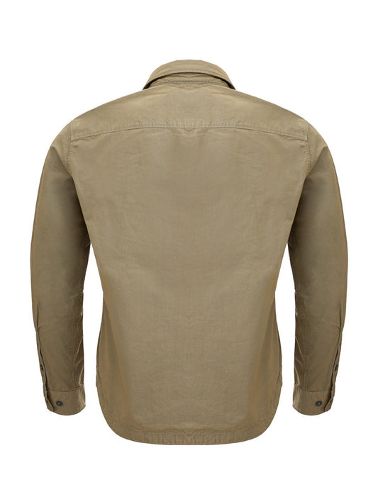 Sophisticated Khaki Cotton Overshirt