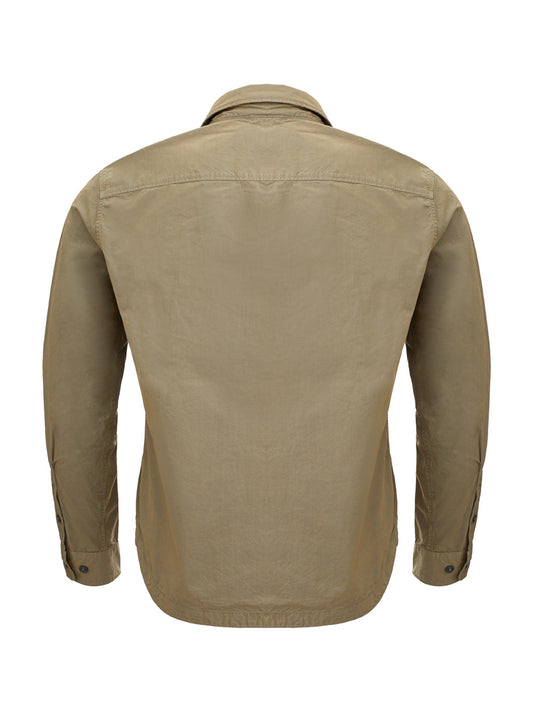 Sophisticated Khaki Cotton Overshirt