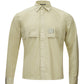 Elegant Green Cotton Shirt with Velcro Pockets