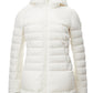 Elegant White Quilted Hooded Jacket