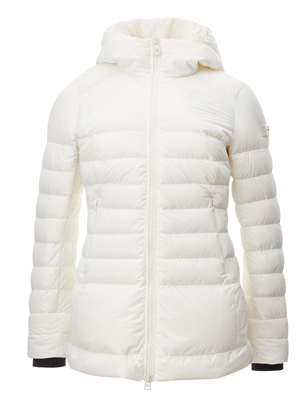 Elegant White Quilted Hooded Jacket