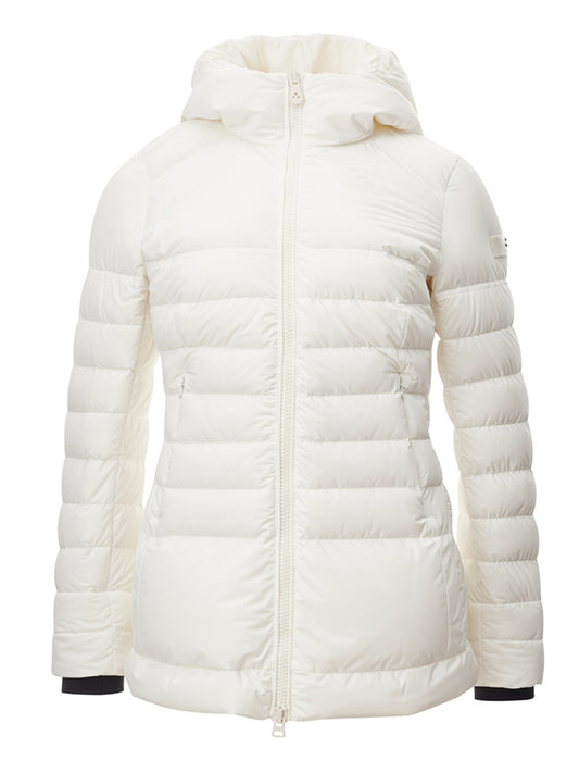 Elegant White Quilted Hooded Jacket