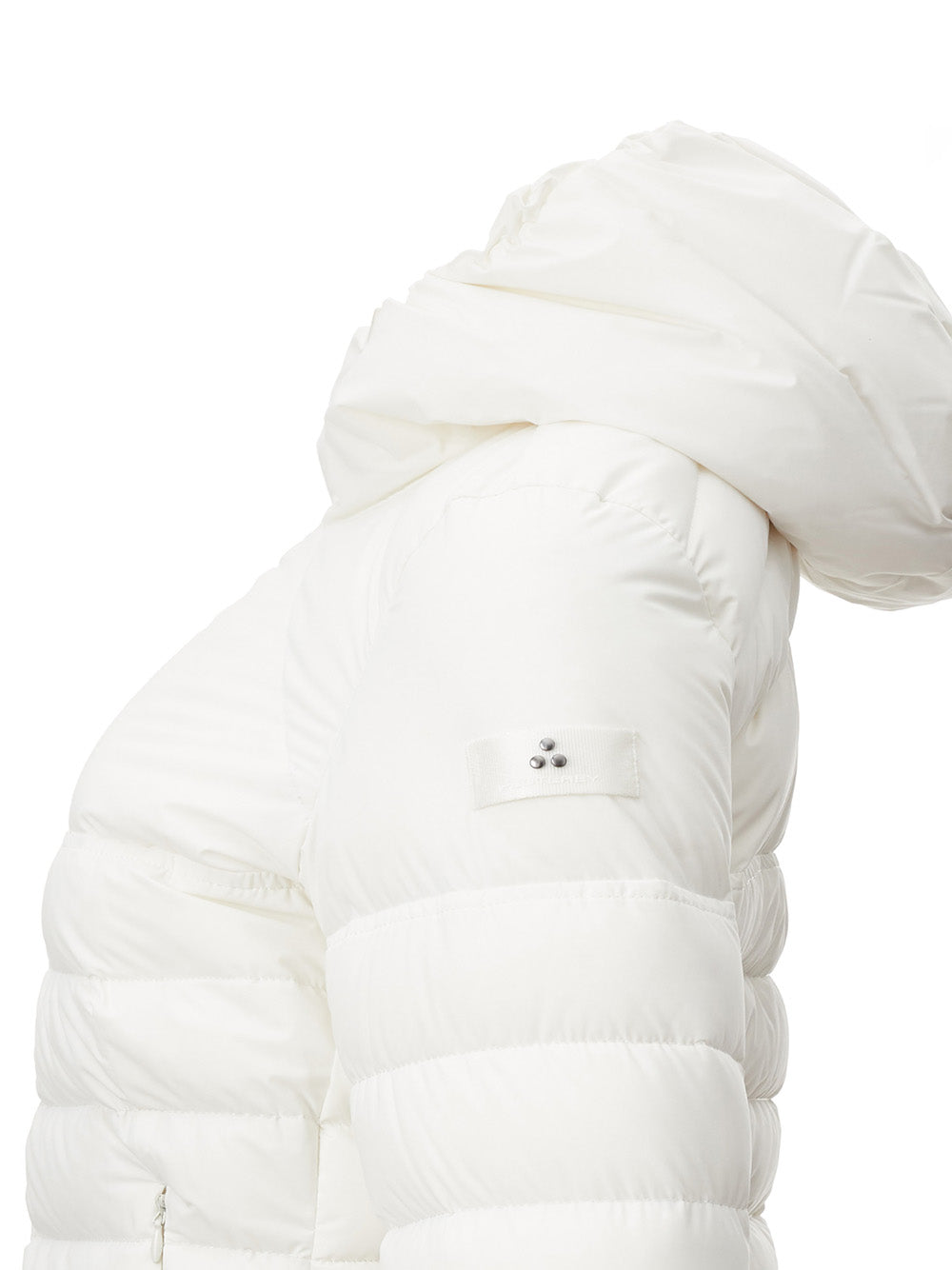 Elegant White Quilted Hooded Jacket