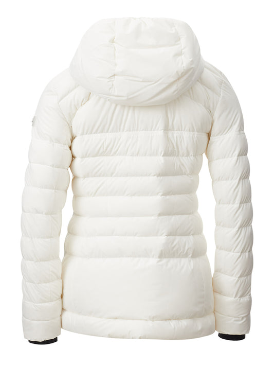 Elegant White Quilted Hooded Jacket