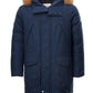 Elegant Blue Quilted Winter Parka with Fox Fur Collar