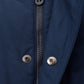 Elegant Blue Quilted Winter Parka with Fox Fur Collar