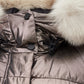 Elegant Long Quilted Metal Rose Jacket