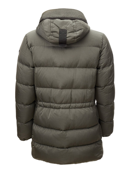 Chic Green Quilted Parka with Visor Hood