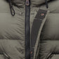 Chic Green Quilted Parka with Visor Hood