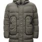 Chic Green Quilted Parka with Visor Hood