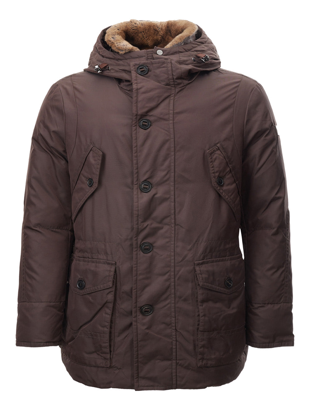 Elegant Chocolate Quilted Mid-Length Jacket