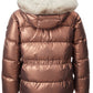 Elegant Bronze Quilted Jacket with Fox Fur Collar