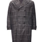 Elegant Grey Checked Mid-Length Trench