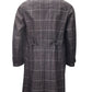 Elegant Grey Checked Mid-Length Trench