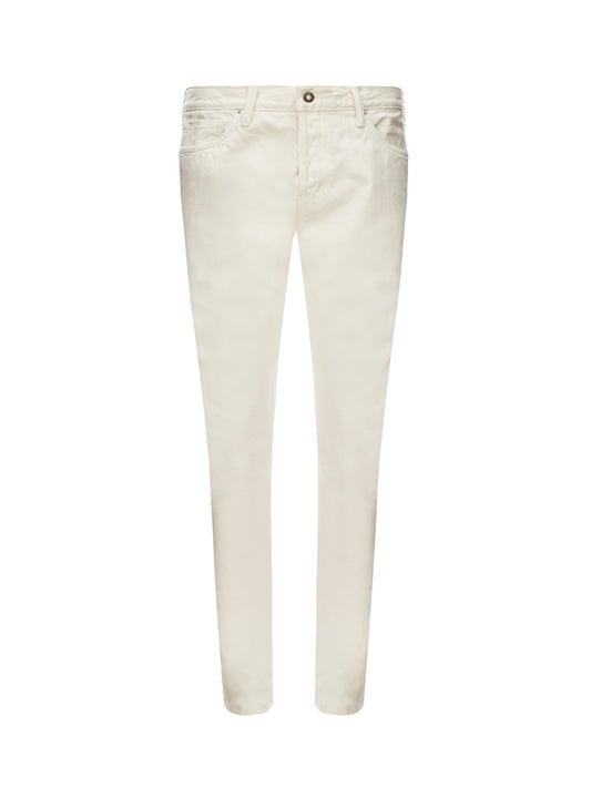 Elegant White Slim Fit Denim - Timeless Sophistication