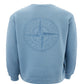 Elegant Light Blue Compass Crewneck Sweatshirt