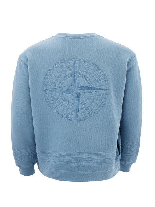 Elegant Light Blue Compass Crewneck Sweatshirt