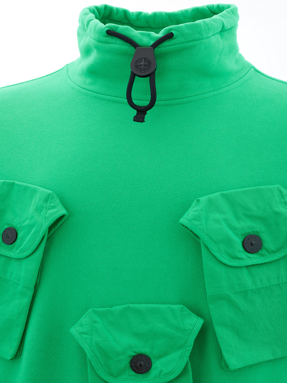 Elegant Green Cotton Jumper with Iconic Patch