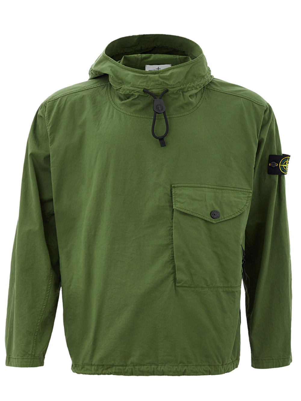 Elegant Green Cotton Hooded Overshirt