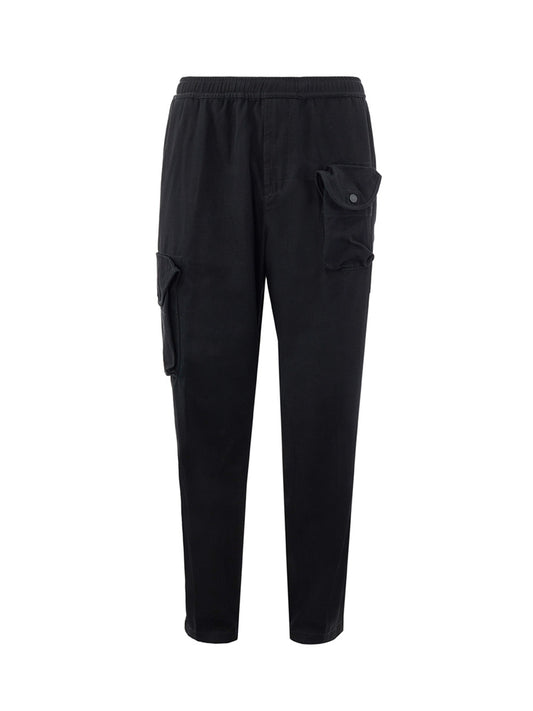 Elegant Combat Black Trousers with Patch Logo