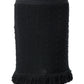 Elegant Black Cotton Skirt with Pompom Details